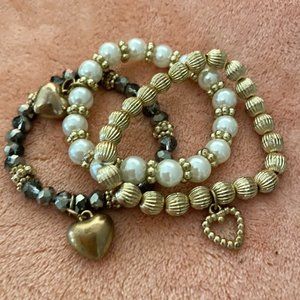 Lot of Faux Elastic Band Beaded Bracelets